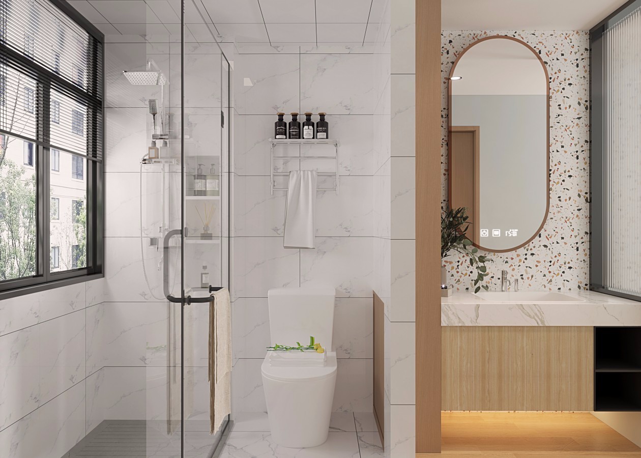 恒大綠洲80m&sup2;北歐風(fēng)案例-衛(wèi)生間效果圖